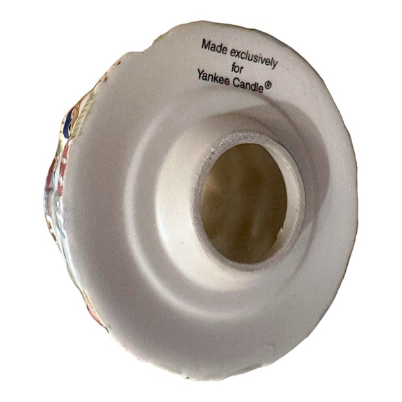 Ceramic YANKEE CANDLE SHADE Quilt Snow Winter Snowman ~ 3” Tall - Picture 10 of 10